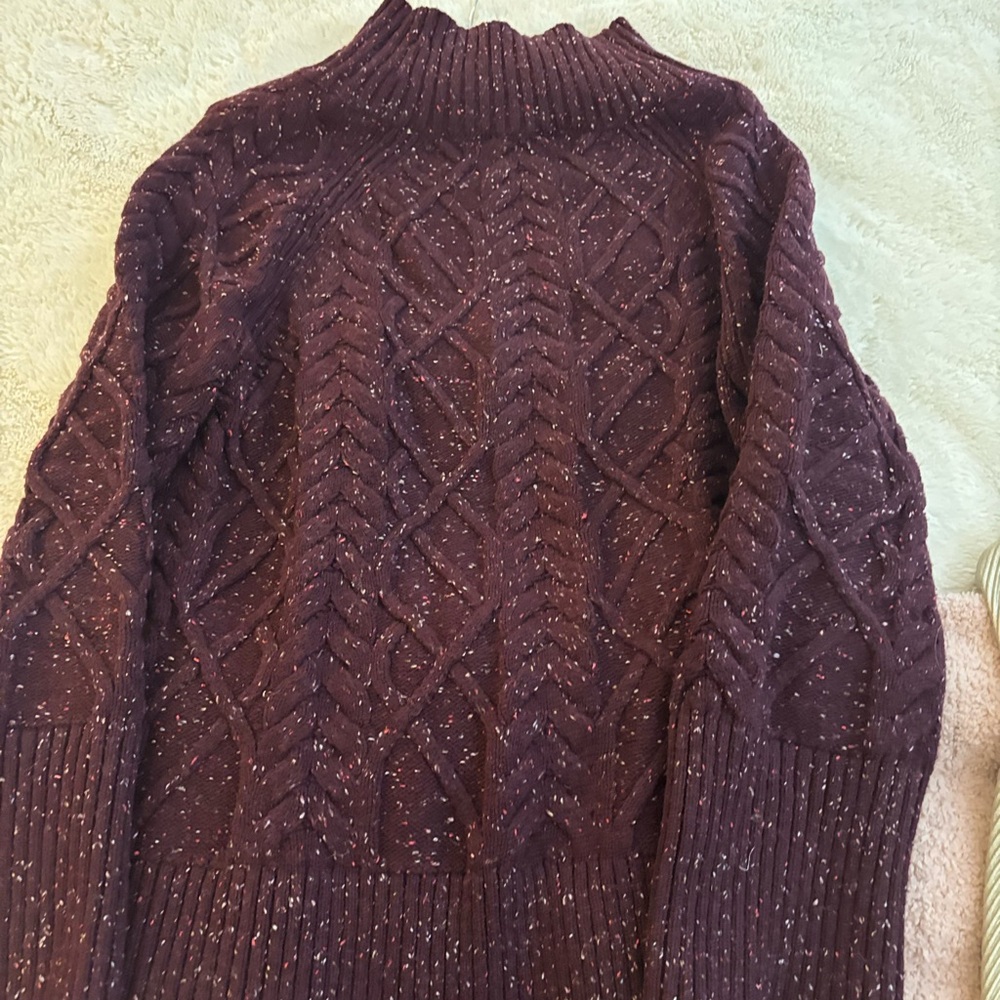 Talbots marled wool blend tunic sweater ,med